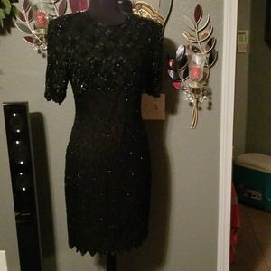 Beautiful black beaded evening dress